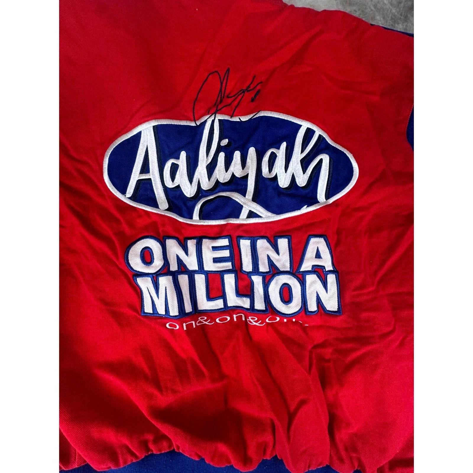 Headgear Classics Aaliyah One in a Million Racing Jacket Mens Medium Red Blue M image 10