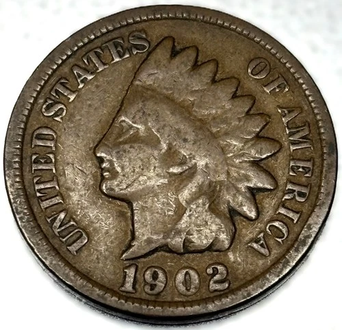 1902 Indian Head Cent Penny Good Condition 1c One Cent US Coin- 0780