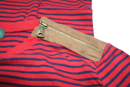 Ralph Lauren Jeans Co Stripe Shirt Damen S Faux Suede Patches Preppy Americana - Bild 3 von 9
