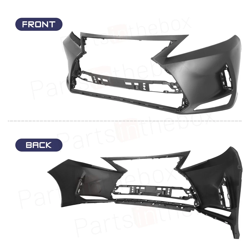 For 13-15 Lexus RX350/450 Front Bumper Grill Set w/Chrome Trim/Fog F-Sport Style - Imagem 2 de 4