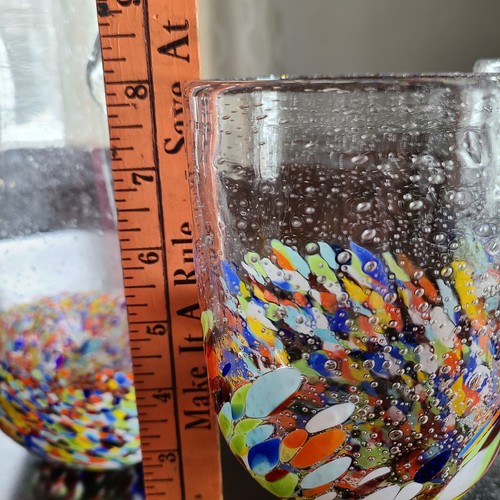 Mundgeblasener Margarita Krug 5-teiliges Bar Set schweres Konfetti Glas bunt Baja - Bild 10 von 13