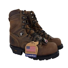 Georgia Boot USA Logger Composite Toe Waterproof Work Boots 11 W Brown GB00540
