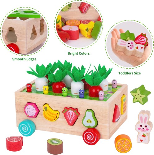 Toddlers Montessori Wooden Educational Toys for Baby Boys Girls Age 1 2 3 Year O - Picture 8 of 11