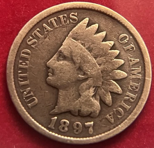 1897 Indian Head Cent Fine Condition Strong Reverse BN84