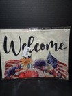 American Flag Garden Flag “Welcome” Flowers Brand New