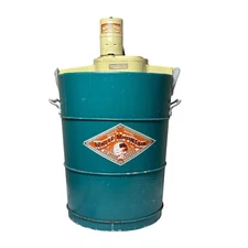 Vintage White Mountain Triple Motion Electric Ice Cream Freezer 6 Qt Aqua Blue