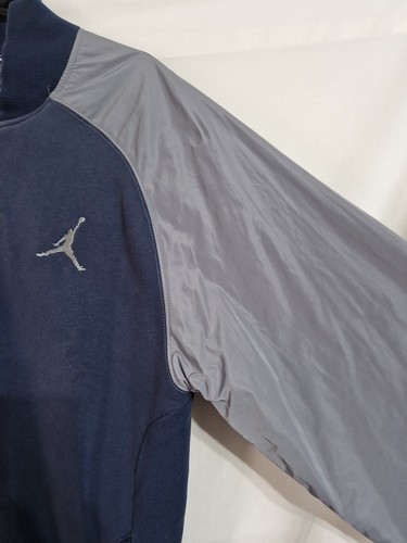 Jordan XL Navy Grey Full Zip Bomber Jacket With Pockets - Picture 11 of 20