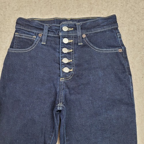 Lucky Brand Jeans 2/26 Ankle High Rise Skinny Bridgette Button Fly Dark Wash - Picture 2 of 12