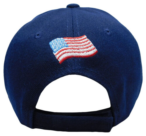 Trump 2024 Save America! USA Shadow USA Flag Bill Navy Blue Embroidered Cap Hat - Picture 5 of 6