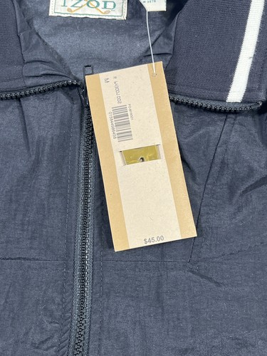 Vintage Mens Izod Black Full Zip Windbreak Jacket NEW - Picture 4 of 5
