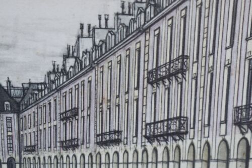 Litografía a color Bernard Buffet "PARIs LA PLACE DES VOSGES" impresión firmada 1956 - Imagen 3 de 9