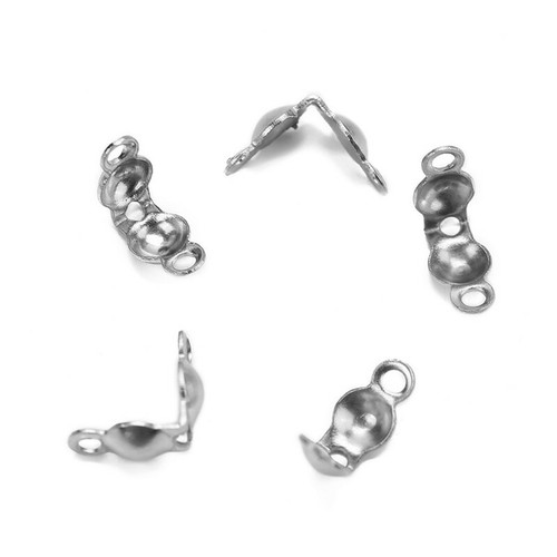 100pcs Stainless Steel End Crimps Bead Tips for Jewelry Making Ball Chain diy - Picture 3 of 3