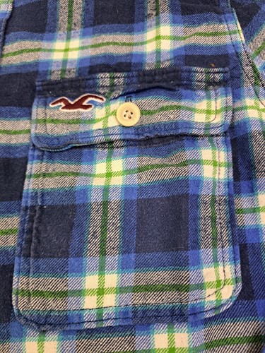 Hollister Flannel Mens Long Sleeve Button Up Plaid Shirt Size XL Cotton #6242 - Picture 5 of 7