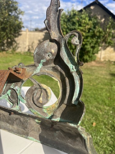 ANCIENNE PAIRE CHENETS CHEMINEE ART NOUVEAU 1900 jugendstil andirons - Picture 5 of 7