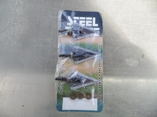 Steel Force 2 blade broadheads, 3 new. 1-5/8"x1-1/8"