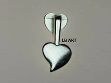 New Sealed 25 pack AANRAKU Medium Silver Plated Heart Double Pendant Bails