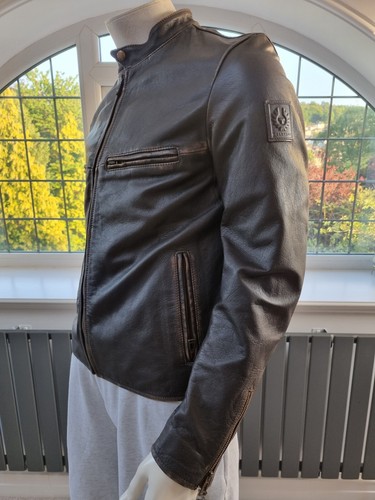 Belstaff Mens Brown Cow BLeather Full Zip Jacket Motorcycle BNWT RRP £600 - Picture 2 of 22
