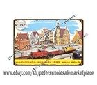 1965 Kibri Model Train Railroad Carriages Wagons Buildings metal tin sign