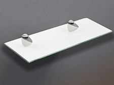 Bathroom Shelf in Tempered Glass Glossy Transparent Shower Shelf Chrome Fixings