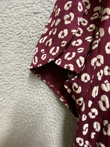 Isabel Maternity Dress Womens 2XL Burgundy Red White Short Sleeve High Low - Picture 11 of 12