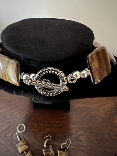 Tiger Eye Necklace Bracelet and Earrings Set - Picture 6 of 17