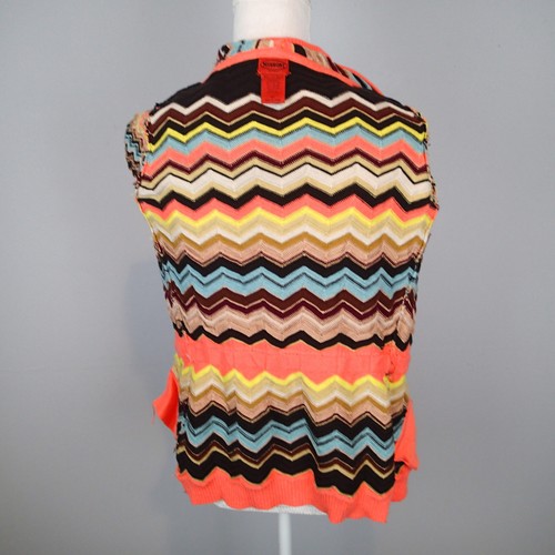 MISSONI FOR TARGET Pink Yellow Brown Blue Hooded Sweater Sz M youth girl w5 - Picture 9 of 12