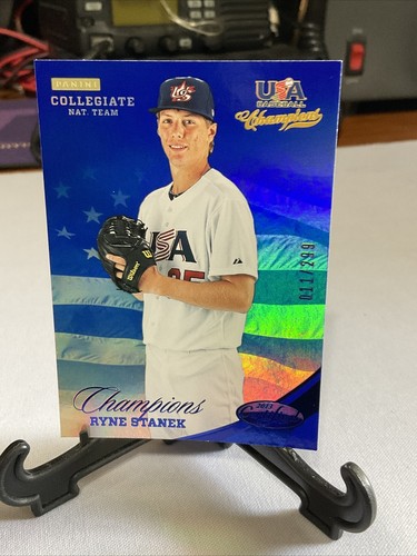 2013 USA Baseball Champions Certified National Team Mirror Blue /299 Ryne Stanek - Picture 7 of 15