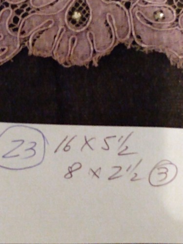 16 Zoll x 5,5 Zoll + 8 Zoll x 2,5 Zoll STÜCK BESTICKT GRAUE PERLE VINTAGE GRAU SPITZENSTÜCKE - Bild 8 von 8