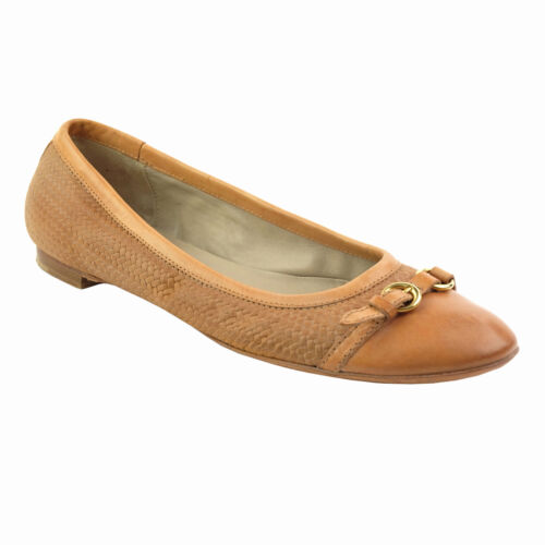 AGL ATTILIO GUISTI LEOMBRUNI Beige Tan Woven Ballet Flats 41.5 EU 11.5 US ITALY - Foto 3 di 8