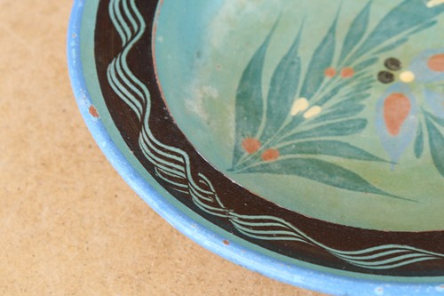 Old Antique Primitive Redware Clay Bowl Cup Dish Mug Hand Crafted Marked 1930's - Picture 8 of 8