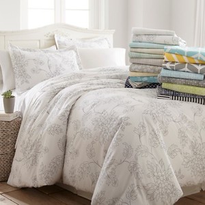 Ultra Soft 3PC Patterned Duvet Cover Set Spring Kaycie Gray Fashion Collection - Click1Get2 Offers