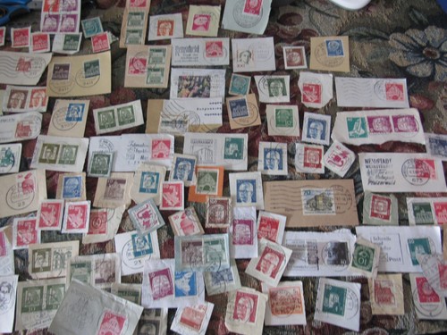 GERMAN STAMP COLLECTION ON PAPER WITH POST OFFICE CANCELLATION MARKS(BULK LOT) - Picture 4 of 13