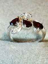 Sterling Silver .925 ring, 1.35 CTW Garnet, size 7, new
