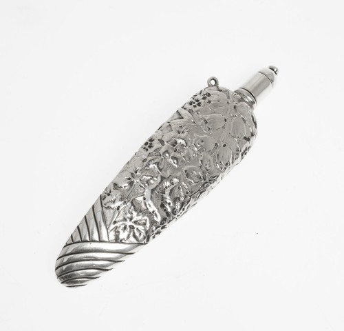 Antique Victorian Unusual Sterling Silver Scent/Perfume Bottle for Chatelaine - Picture 2 of 5