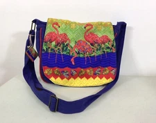 Paul Brent Messenger Bag Purse Tropical Pink Flamingos