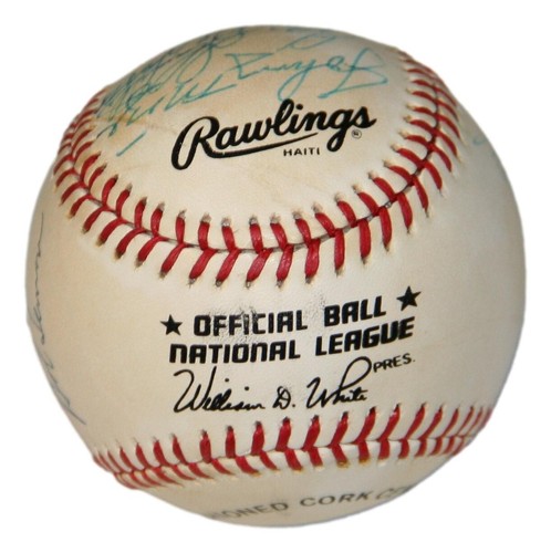Baseball Greats Autographed ONL Baseball 10x HOFers Boudreau Spahn Feller Mize - Picture 5 of 5