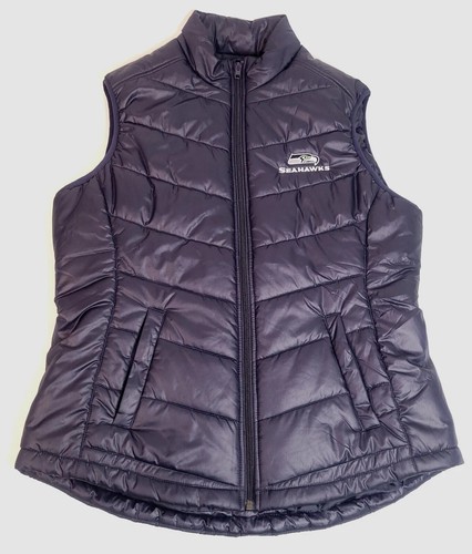 Seahawks Puffer Vest Womens Size Large Cutter & Buck CB Weathertec See Blemish - Picture 2 of 17