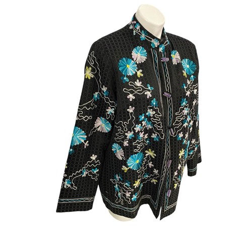 Drapers & Damons Blazer Womens PL Jacket Floral Embroidery Boho Festival Office - Picture 2 of 18