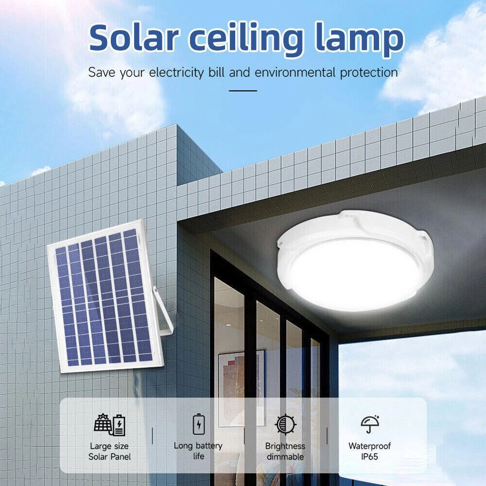 Waterproof Indoor Light With Remote Control Ceiling Light Solar