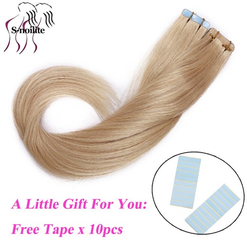 CLEARANCE Thick Tape In 100% Remy Human Hair Extensions 150G FULL HEAD Grey Hair - Picture 9 of 34
