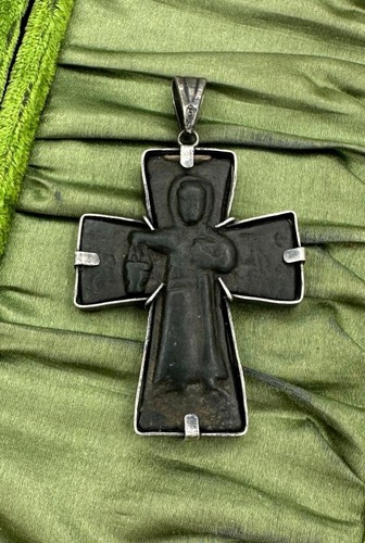 Antiker römischer byzantinischer Bronze Kreuz Anhänger Halskette Helena Weihwasser 700 n. Chr. - Bild 5 von 12