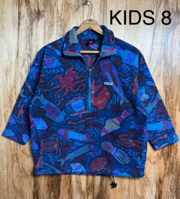Patagonia Fleece Jacket Kids 8 Deep Sea Fish All-over