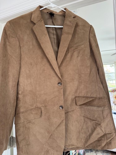 AXCESS CLAIBORNE MEN'S LARGE REG MICRO SUEDE BROWN BLAZER - Picture 5 of 10