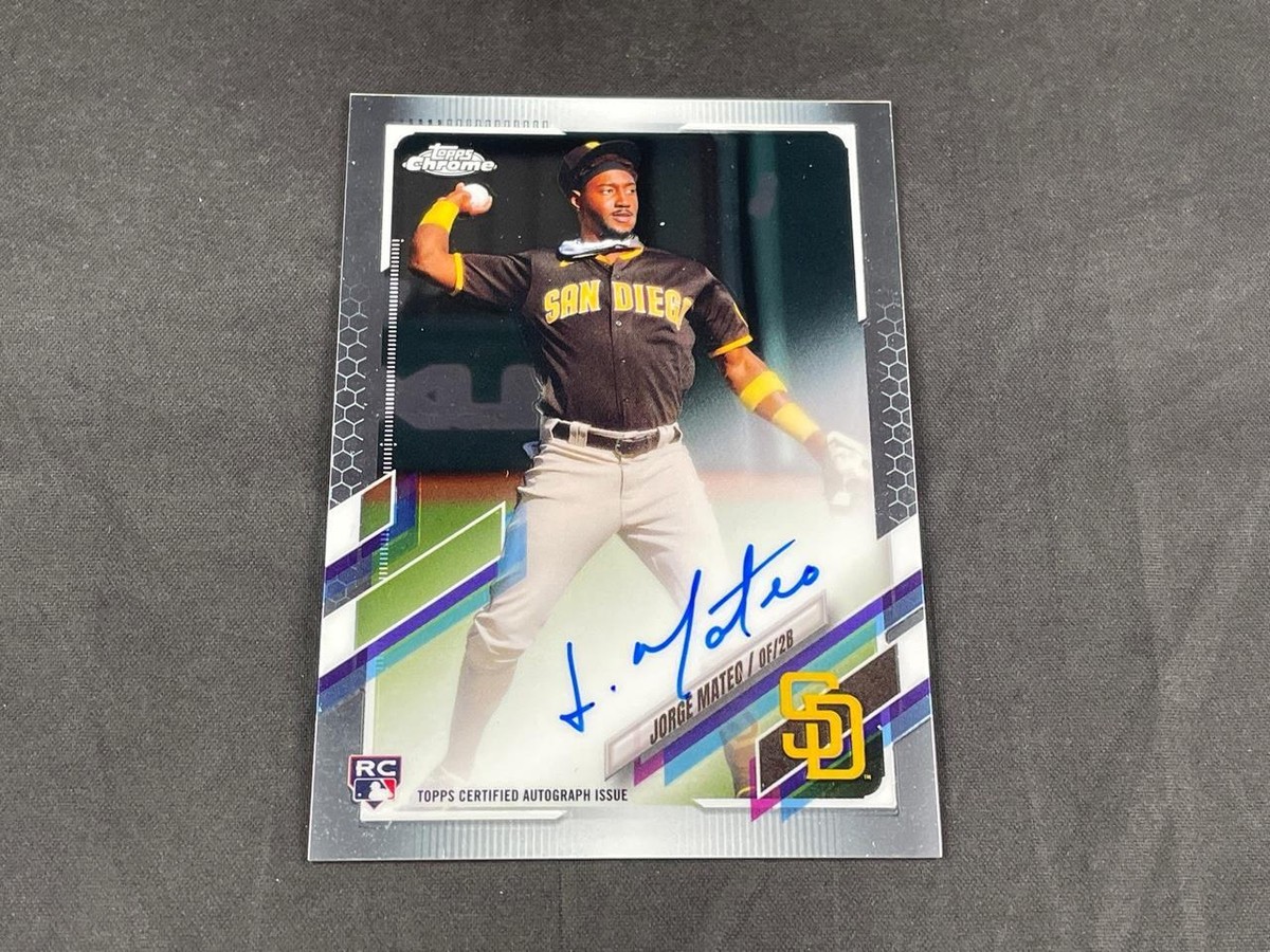2021 TOPPS CHROME BASEBALL JORGE MATEO RA-JMA ROOKIE AUTO SAN