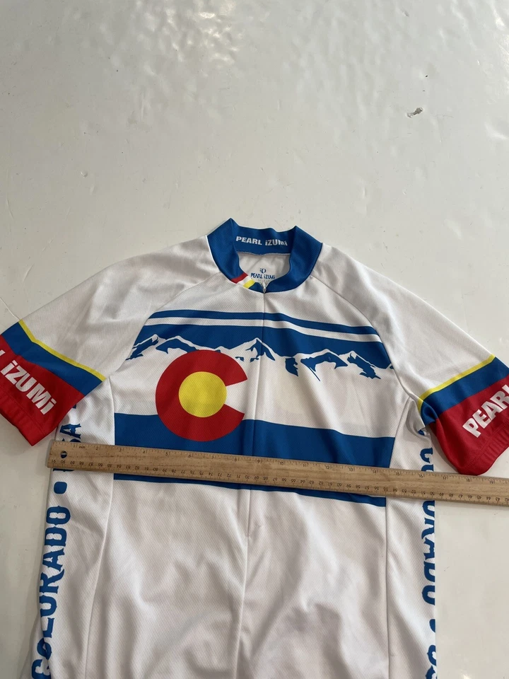 Pearl Izumi Colorado print cycling jersey Size Small 3/4 zip - Image 3 of 4
