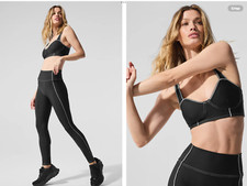 alo yoga Airllift Redefine Bra in Black/White, NWT, Med. orig 88 great buy