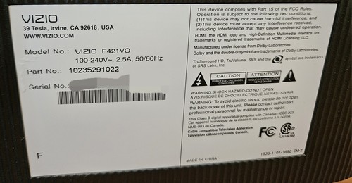 Vizio E421VO TV Stand/Base W/HARDWARE - Picture 6 of 6