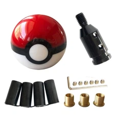 54mm Pokemon PokeBall Gear Shift Knob Poke ball Shift Head W/M12*1.25 Adapter