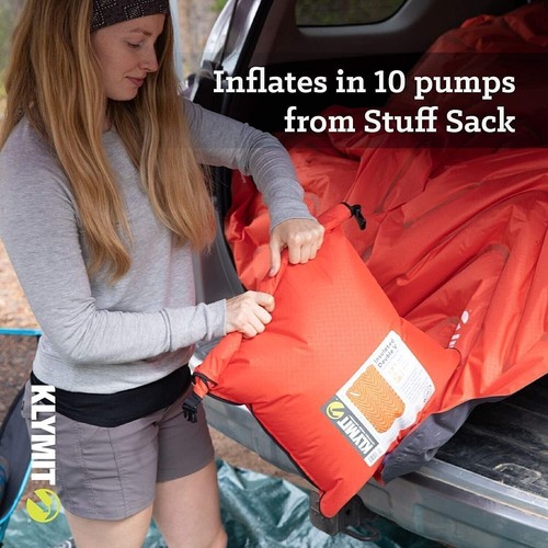 Klymit Insulated Double V Inflatable Sleeping Pad for Camping, Lightweight - Picture 2 of 10