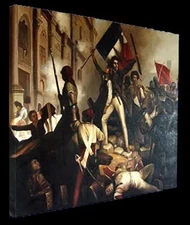 Jean Schletz - ”The Battle for the Town" masterpiece oil  ready to hang-36“x30“